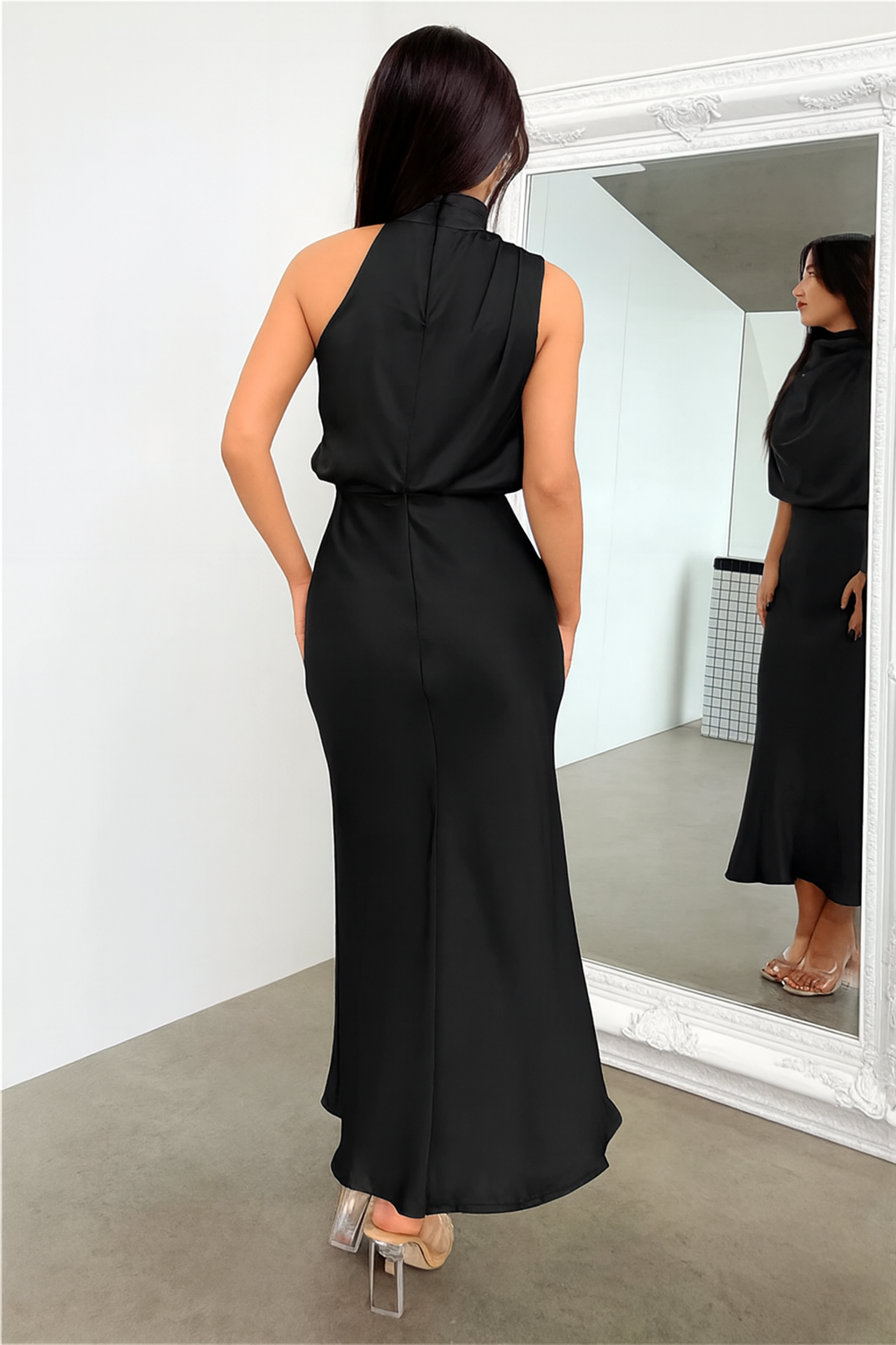 Beley -  Vestido midi con hombros descubiertos