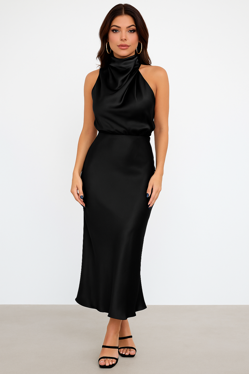 Beley -  Vestido midi con hombros descubiertos