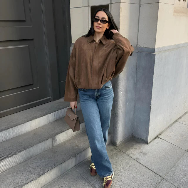 Marie - Chaqueta bomber de Ante Versátil