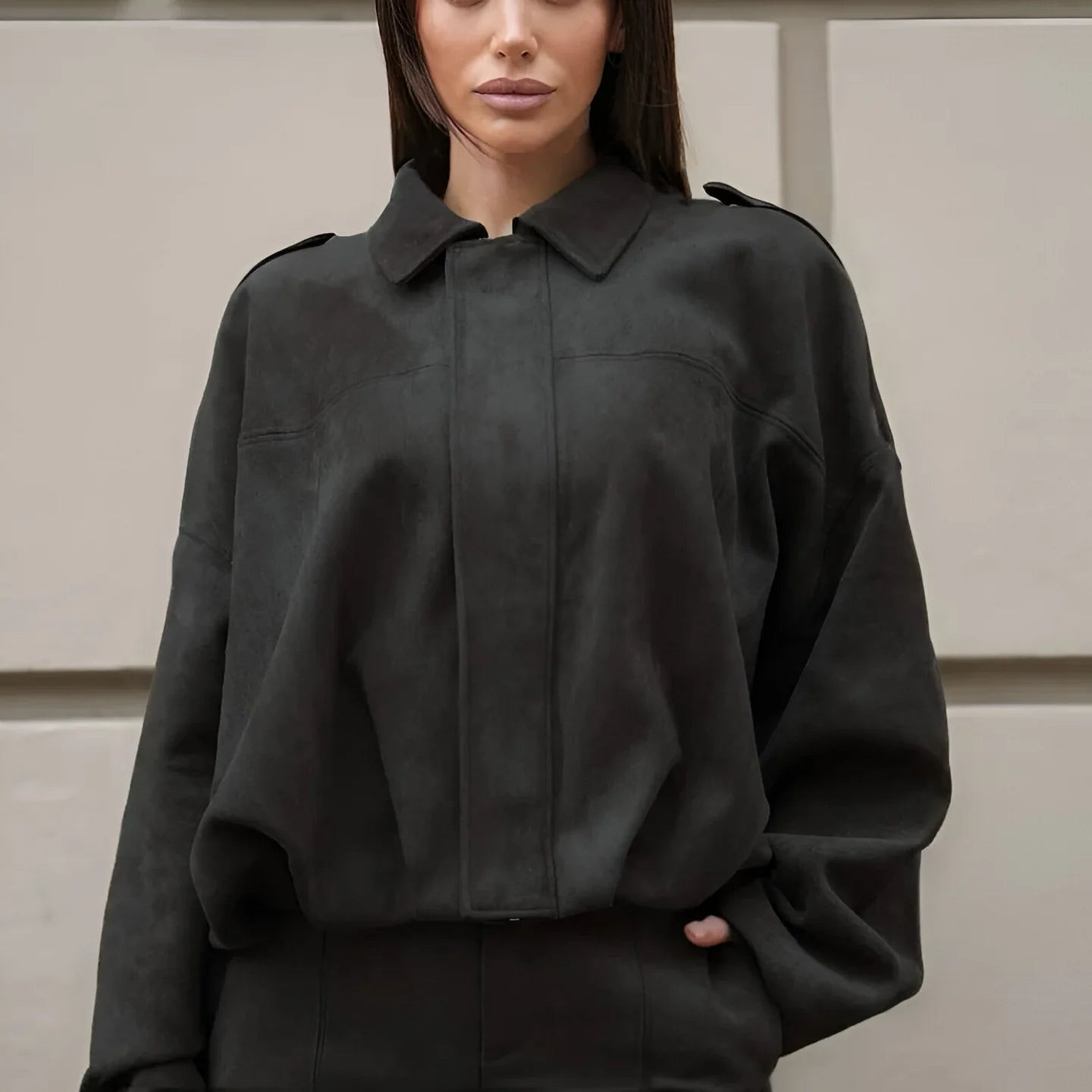Marie - Chaqueta bomber de Ante Versátil