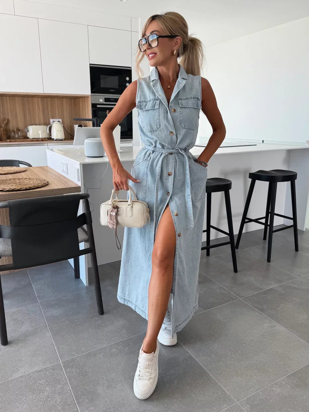 Isabella - Vestido Versátil Vaquero