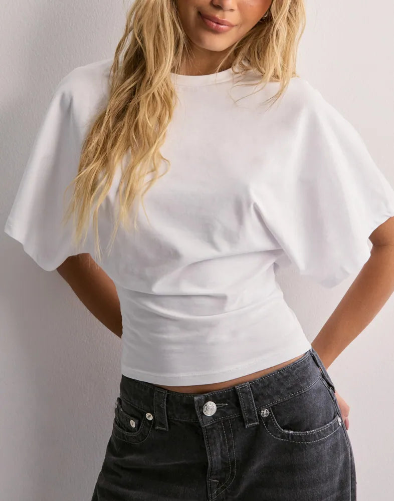 Top Violeva - Cropped con Mangas Anchas